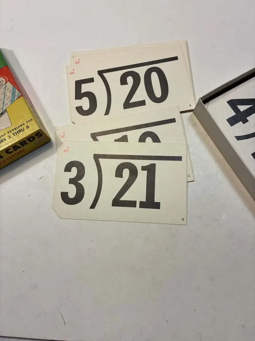 Vintage Milton Bradley Division Flash Cards 4455 for Grades 3-6
